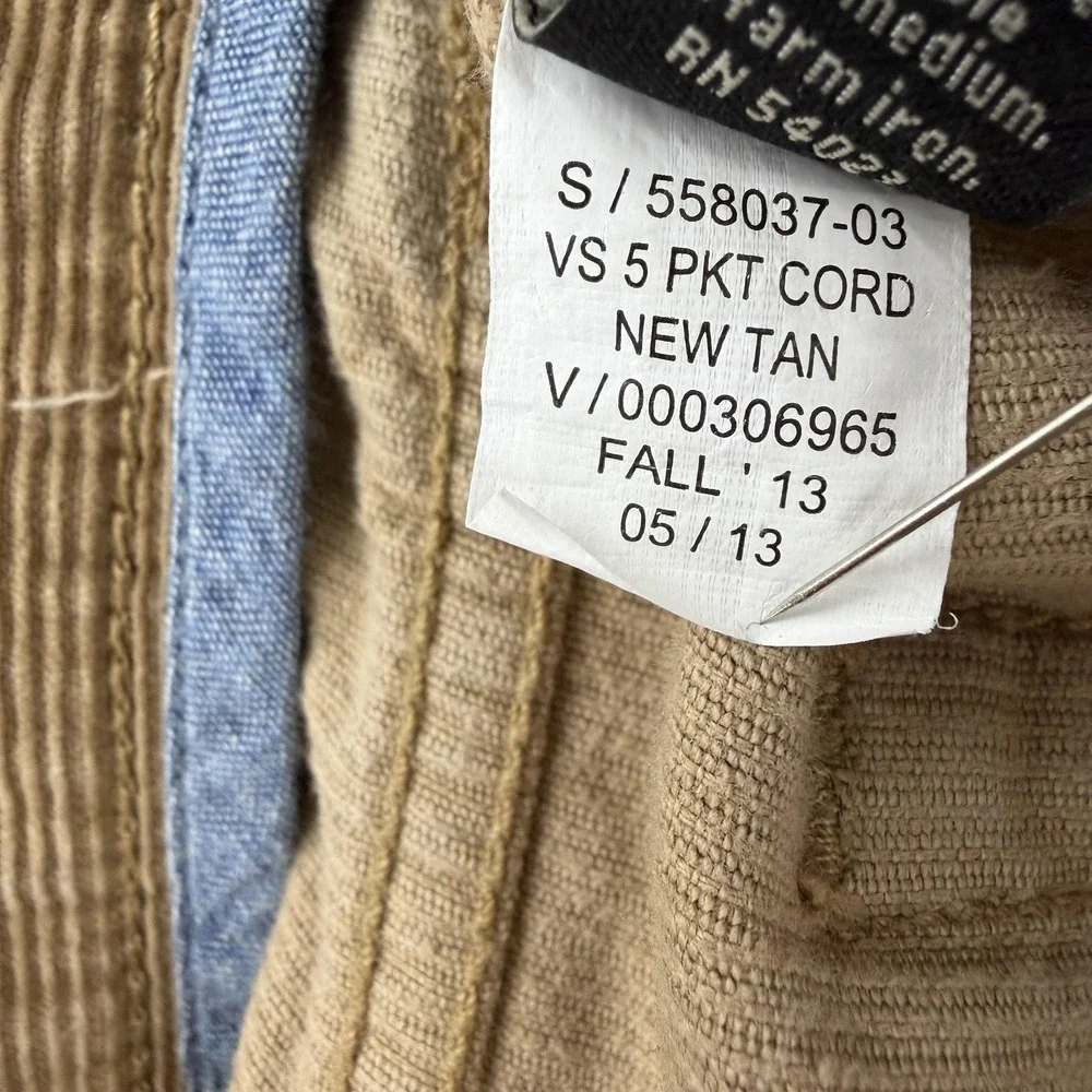 Banana Republic Corduroy Pants Mens 33x32 Beige Regular Fit Casual VS 5 Pkt Y2K